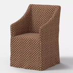 Silla de comedor con reposabrazos inclinados y funda desenfundable – Mezcla de poliéster y algodón, estructura de madera de caucho