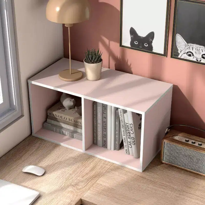 Mesa de centro geométrica de 2 niveles con estantes de almacenamiento – Moderna, impermeable, antideslizante