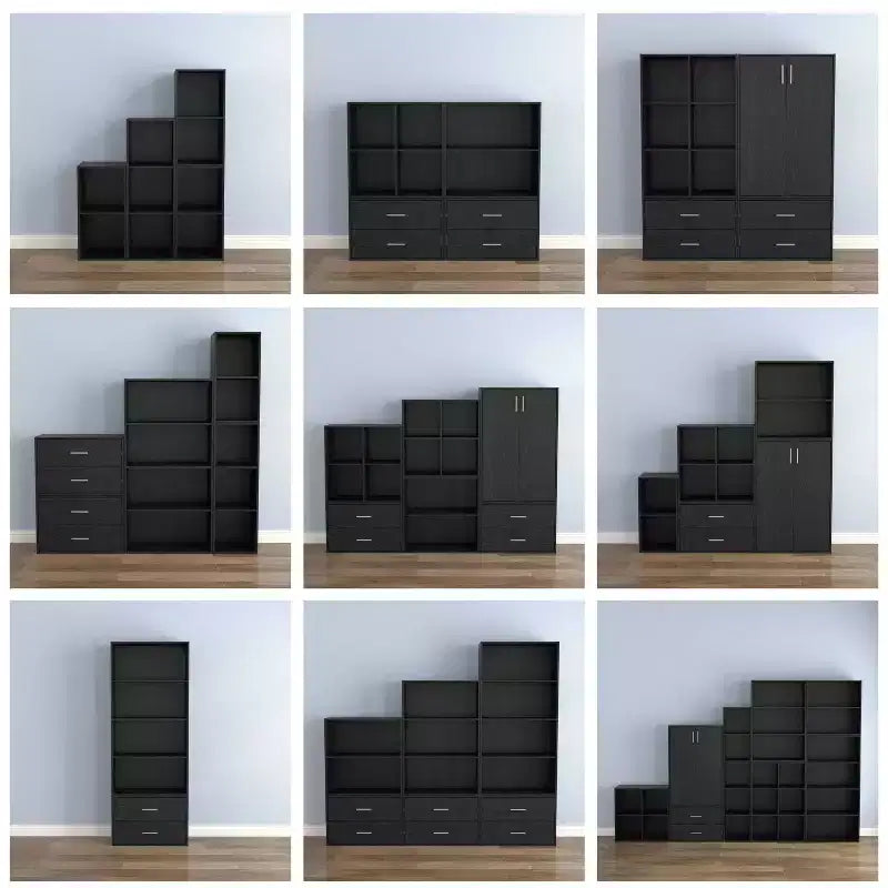 Mesa de centro geométrica de 2 niveles con estantes de almacenamiento – Moderna, impermeable, antideslizante