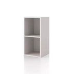 Mesa de centro geométrica de 2 niveles con estantes de almacenamiento – Moderna, impermeable, antideslizante