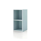 Mesa de centro geométrica de 2 niveles con estantes de almacenamiento – Moderna, impermeable, antideslizante