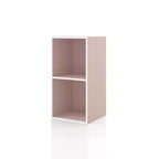 Mesa de centro geométrica de 2 niveles con estantes de almacenamiento – Moderna, impermeable, antideslizante